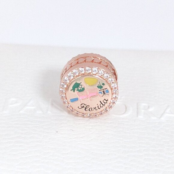 Pandora Beach Flamingo Florida Exclusive Bead Charm Rose Gold Plated with box - Picture 1 of 10